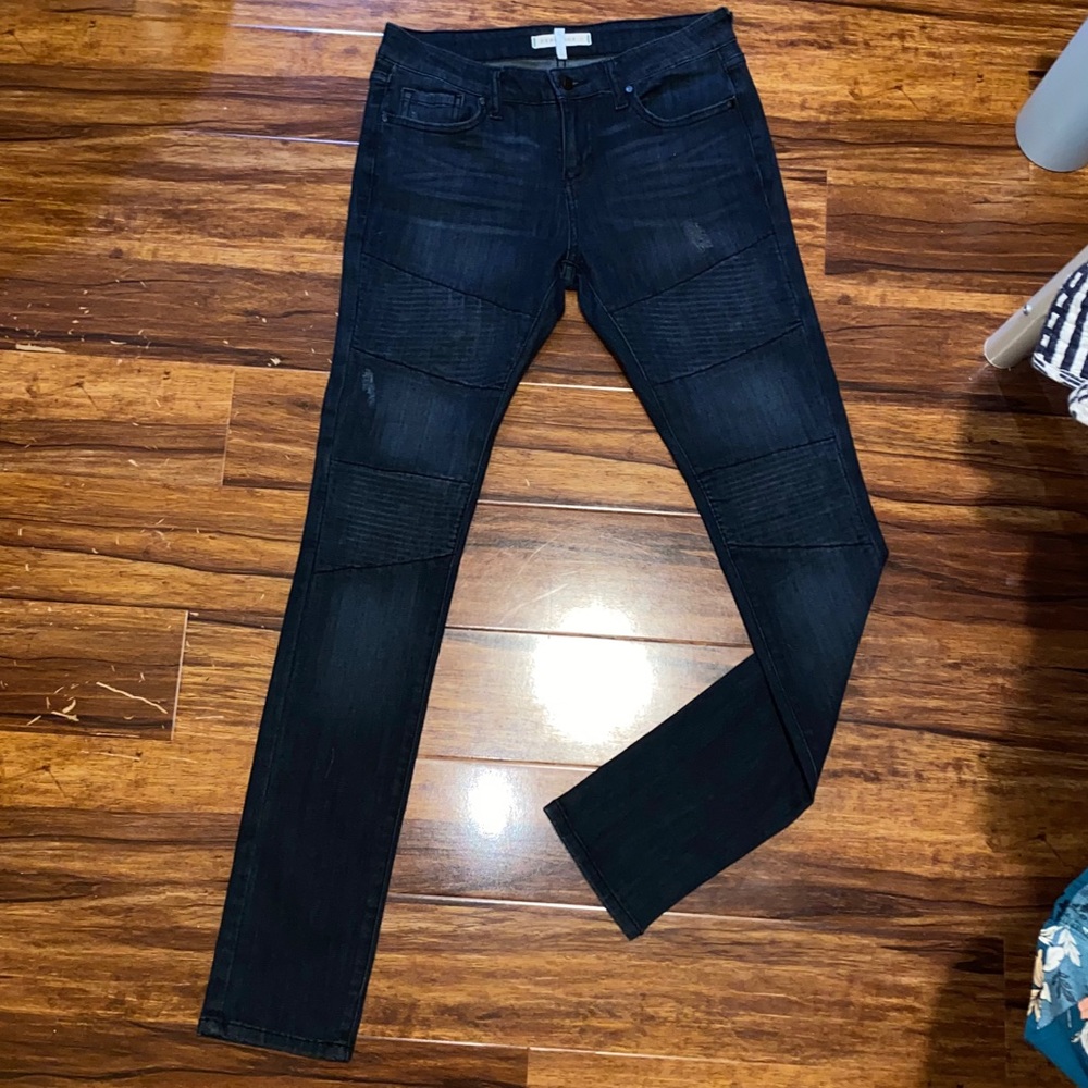 Denim Box Dark Wash Moto Skinny Jean - Size 7